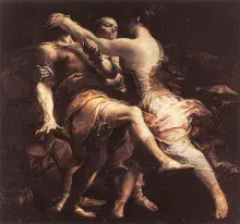 Hécuba cegando a Polimestor en un cuadro de Giuseppe Maria Crespi
