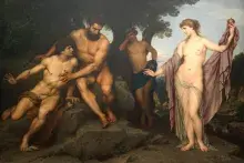 Prometeo y Epimeteo ante Pandora, de Julius Schlösser