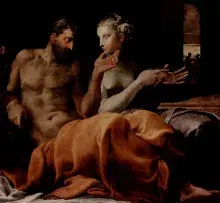 Penélope y Odiseo por Primaticcio