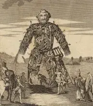 Imaginativa visión del siglo XVIII de los sacrificios en honor de Taranis