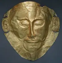 Máscara funeraria falsamente atribuida al rey Agamenón de Micenas
