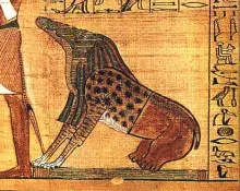 Ammyt representada en un papiro egipcio