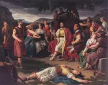 La muerte de Balder en un cuadro de Eckersberg