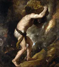 El castigo de Sísifo imaginado por Tiziano
