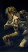 Saturno Cronos devorando a sus hijos de Goya