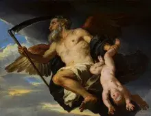 Cronos con uno de sus hijos de Romanelli