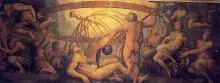 Cronos castrando a Urano de Vasari