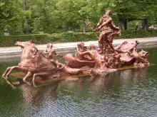 El dios romano Neptuno en una fuente de La Granja