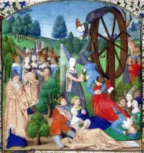 La rueda de Fortuna en un manuscrito medieval