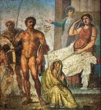 La diosa Juno en un fresco de Pompeya