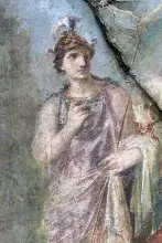 La diosa Minerva en una pintura de Herculano