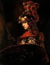La diosa Minerva imaginada por Rembrandt