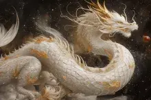 Dragón chino blanco IA