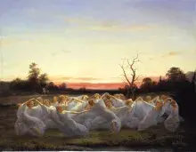Los elfos en la mitología nórdica según Nils Blommer