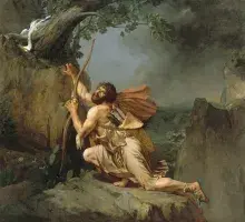 Filoctetes herido en una pintura de Guillaume Guillon Lethiere