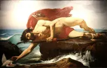 Filoctetes en Lemnos en una pintura de Pierre Cabanel