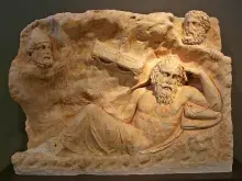 Filoctetes herido en un relieve helenístico