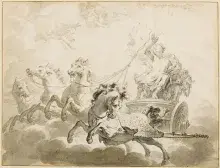 Helios en su carro solar tirado por caballos