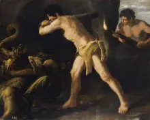 La Hidra de Lerna y su enfrentamiento con Hércules en una obra de Zurbarán