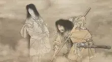 Izanagi dios y su esposa Izanami