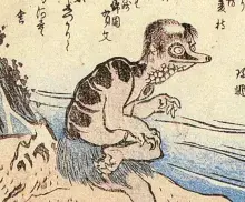 El kappa, el ser acuático que vive en los ríos de Japón en una ilustración clásica