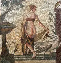 Leda y el cisne en un mosaico romano de Chipre