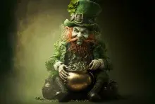 Leprechaun con olla de oro
