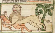 La mantícora en un manuscrito medieval