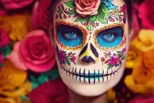 Máscara del Mictlán y el Día de Muertos
