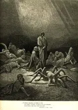 Aracne representada por Doré para la Divina Comedia