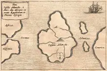 Atlántida en un mapa del siglo XVII