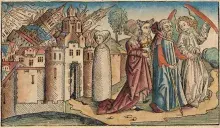 La destrucción de Sodoma y Gomorra imaginada en una ilustración medieval