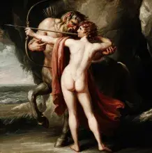El centauro Quirón con Aquiles, obra de Giovanni Battista Cipriani