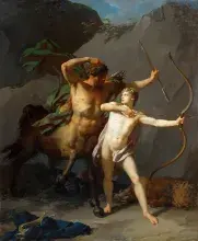 El centauro Quirón con Aquiles, obra de Jean Baptiste Regnault