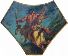 El centauro Quirón con Aquiles, obra de Delacroix
