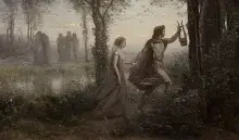 Orfeo seguido de Eurídice según el pintor Corot
