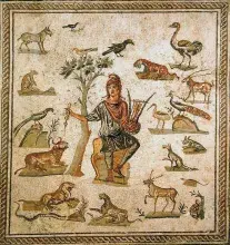 Orfeo en un mosaico romano de Palermo