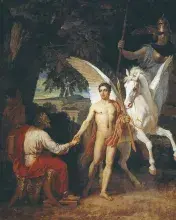 Pegaso y Belerofonte imaginados por el pintor Himery