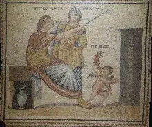 Mosaico con Pélope e Hipodamía