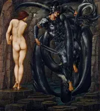 Perseo y Andrómeda en una pintura de Edward Burne Jones