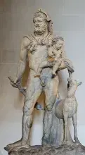 Escultura de Télefo con Heracles en una copia romana de un original griego