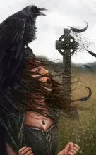 La diosa celta Morrigan en una ilustración moderna