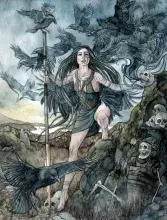 La diosa celta Morrigan en una ilustración moderna