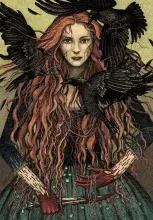 La diosa celta Morrigan en una ilustración moderna