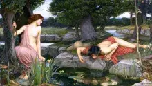 La ninfa Eco y Narciso por John Williams Waterhouse