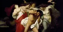 Orestes y las Erinias en una pintura de William-Adolphe Bouguereau