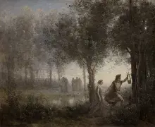 Orfeo seguido de Eurídice según el pintor Corot