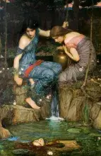 Las ninfas encuentran la cabeza de Orfeo, de John William Waterhouse