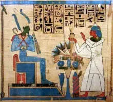 Pintura de Osiris, dios egipcio de los muertos