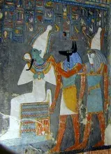 Pintura de Osiris, dios egipcio de los muertos